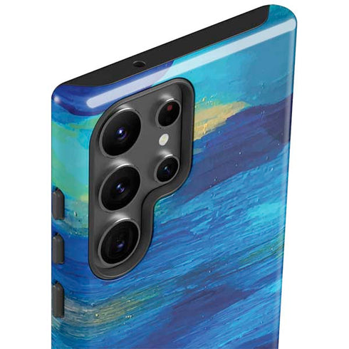 Ocean Blue Brush Stroke by Etta Vee Galaxy S23 Ultra Pro Case